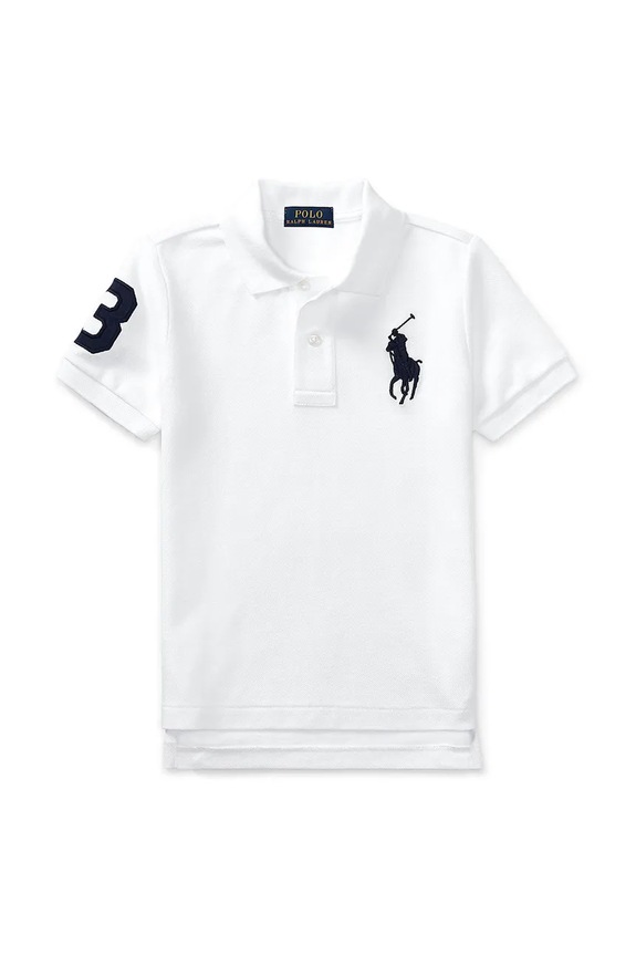Παιδικά βαμβακερά μπλουζάκια πόλο Polo Ralph Lauren 322670257006 λευκό SS26