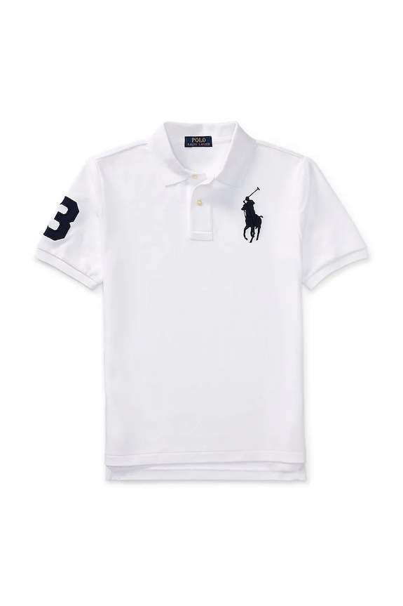 Детска памучна тениска с яка Polo Ralph Lauren 323670257006 бял SS26