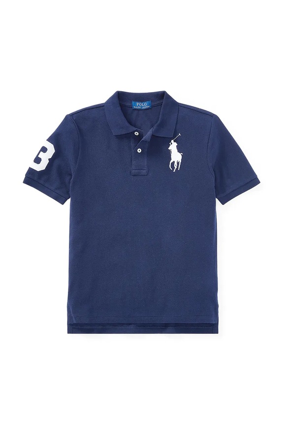 Παιδικά βαμβακερά μπλουζάκια πόλο Polo Ralph Lauren 323670257014 σκούρο μπλε SS26