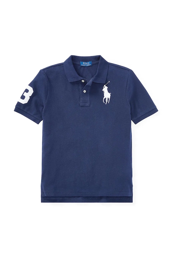 Παιδικά βαμβακερά μπλουζάκια πόλο Polo Ralph Lauren 323670257014 σκούρο μπλε SS26