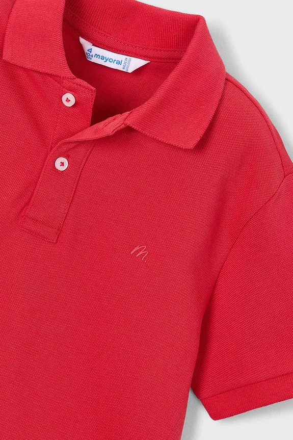 Αγορίστικα Παιδικά βαμβακερά μπλουζάκια πόλο Mayoral 150.5A.Mini.PPY2 κόκκινο