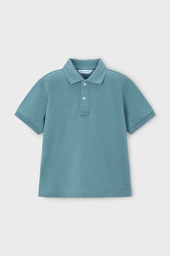 Mayoral polo bawełniane dziecięce bawełna turkusowy 150.5A.Mini.PPY2