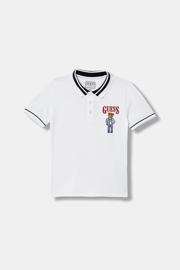 Pamučna polo majica Guess bez uzorka bijela L6RP01.KBV51.PPY2