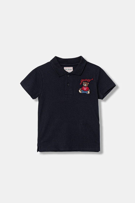 Guess polo bawełniane aplikacja granatowy N6RP02.KADZ4.PPY2