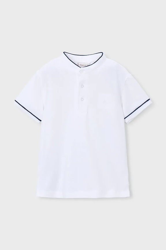 Dětské polo tričko Mayoral s elastanem bílá 3102.5B.Mini.PPY2