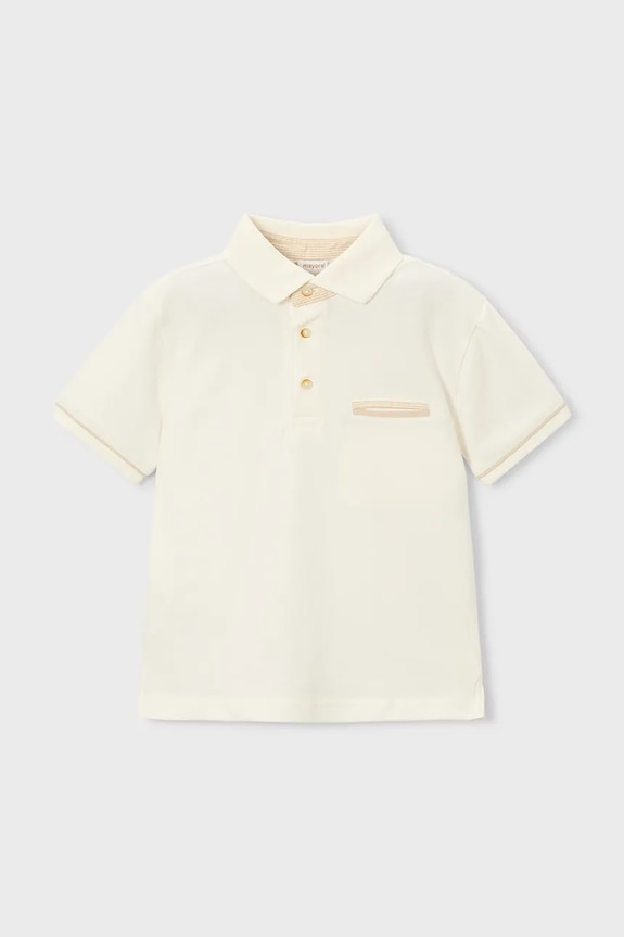 Mayoral tricouri polo din bumbac pentru copii 3103.5B.Mini.PPY2 bej SS26