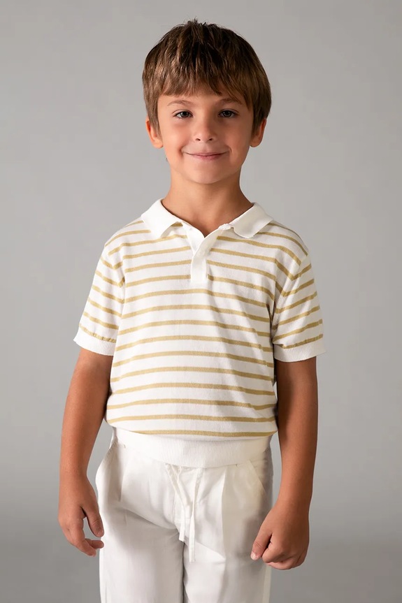 Dječja polo majica Mayoral s elastinom bež 3106.5C.Mini.PPY2