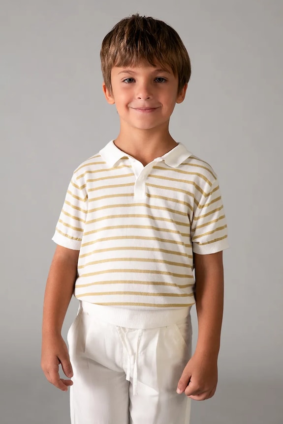 Dječja polo majica Mayoral s elastinom bež 3106.5C.Mini.PPY2