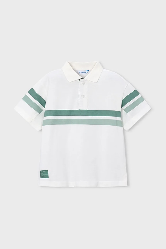 Dětské polo tričko Mayoral potisk bílá 3107.5E.Mini.PPY2