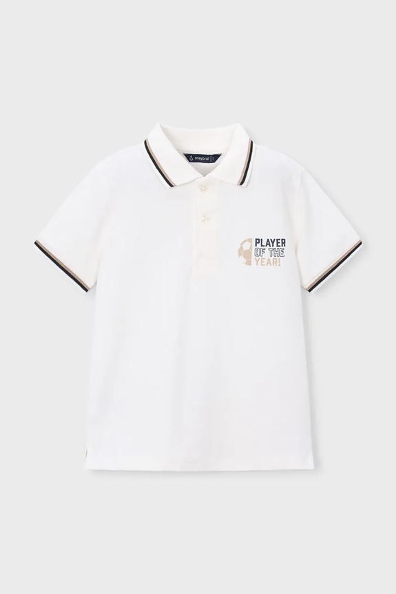 Dětské polo tričko Mayoral s elastanem bílá 3108.5G.Mini.PPY2