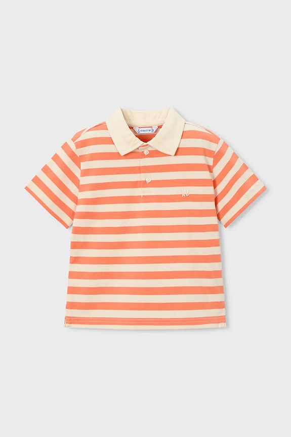 Mayoral tricouri polo din bumbac pentru copii 3110.5H.Mini.PPY2 portocaliu SS26
