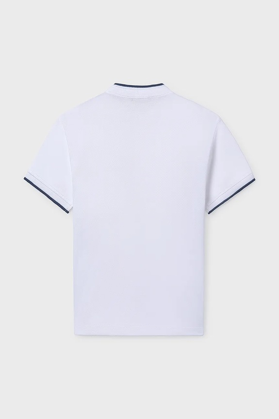 Παιδικά βαμβακερά μπλουζάκια πόλο Mayoral 6163.7B.Junior.PPY2 λευκό SS26