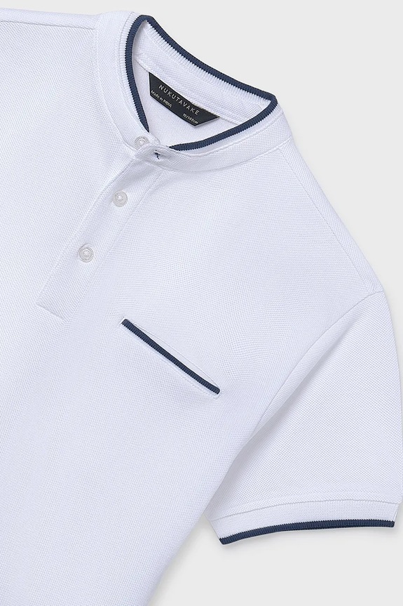 Αγορίστικα Παιδικά βαμβακερά μπλουζάκια πόλο Mayoral 6163.7B.Junior.PPY2 λευκό