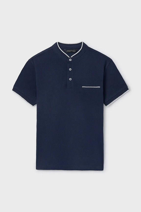 Детское хлопковое поло Mayoral хлопок тёмно-синий 6163.7B.Junior.PPY2