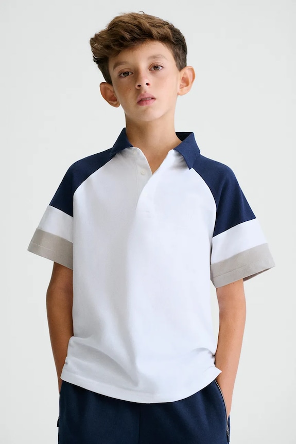 Mayoral polo dziecięce wzorzyste biały 6165.7D.Junior.PPY2