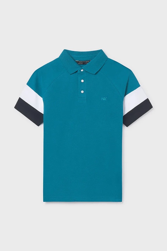 Dětské polo tričko Mayoral 6165.7D.Junior.PPY2 tyrkysová SS26