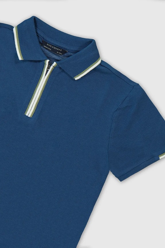Παιδικά βαμβακερά μπλουζάκια πόλο Mayoral μπλε 6166.7E.Junior.PPY2
