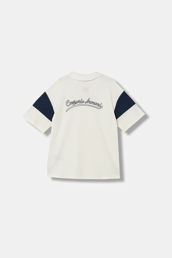 Emporio Armani polo bawełniane dziecięce EB000966.AF21879 biały SS26