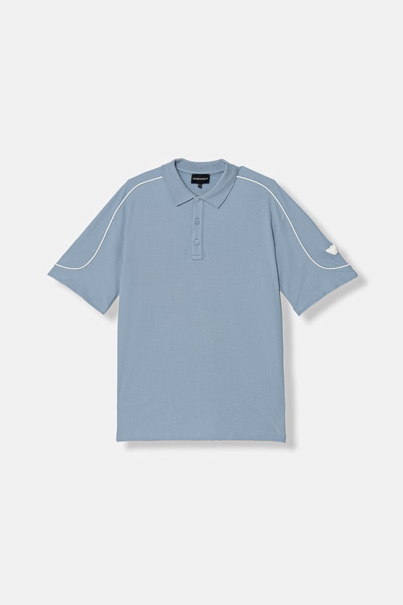 Emporio Armani polo bawełniane bawełna niebieski EB001336.AF10497