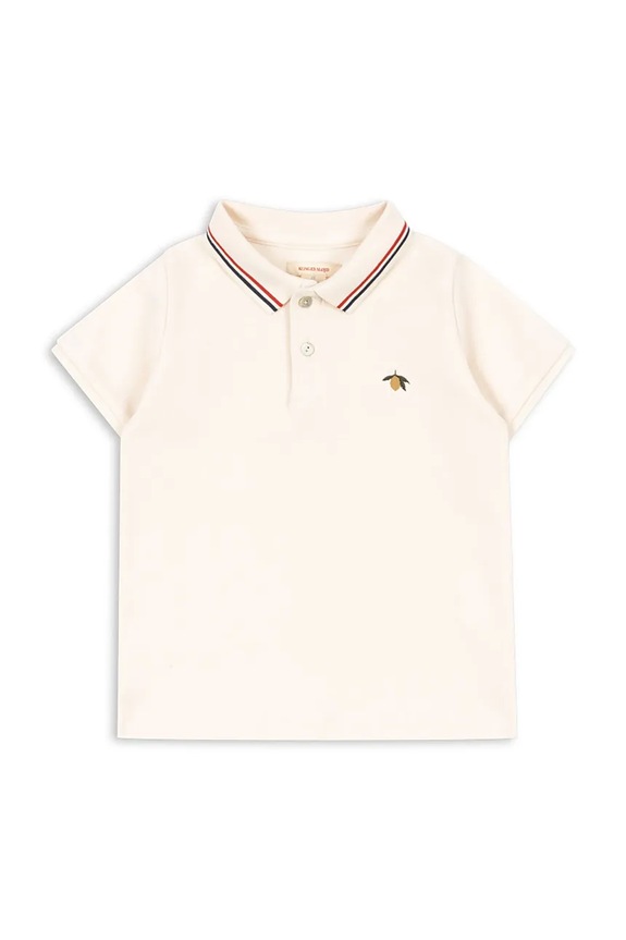 Konges Sløjd polo bawełniane dziecięce FLORIAN POLO SHIRT GOTS KS104814.PPY2 beżowy SS26