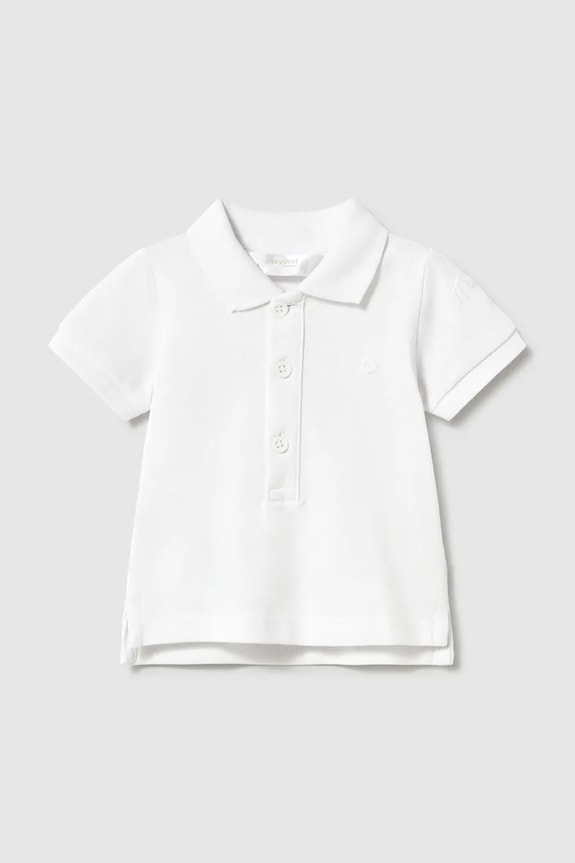 Mayoral Newborn tricou polo pentru copii fixat alb 1102.1N.Newborn.PPY2