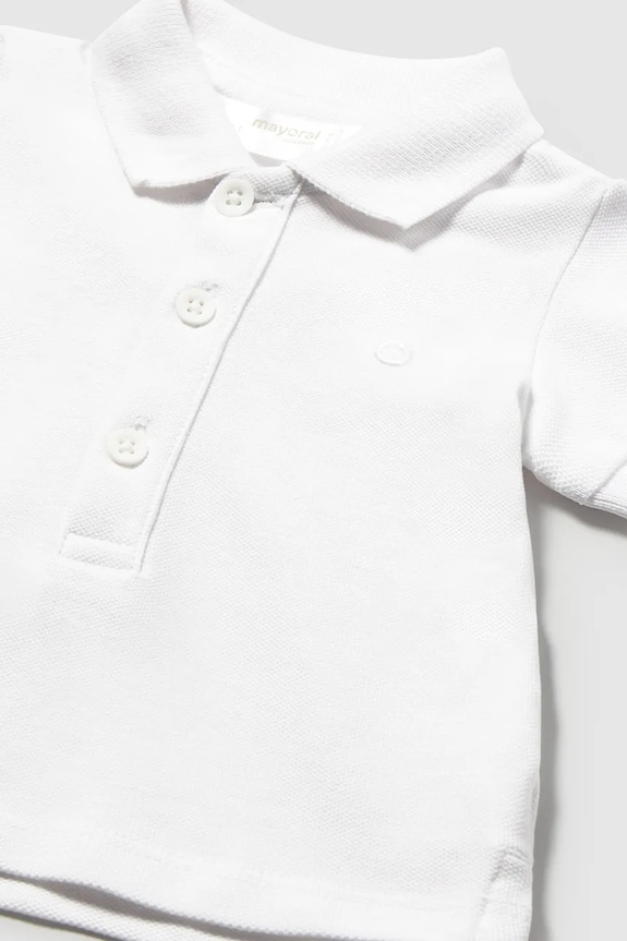 Băieți Mayoral Newborn tricou polo pentru copii 1102.1N.Newborn.PPY2 alb