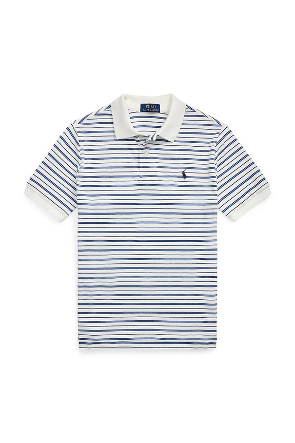 Polo Ralph Lauren tricouri polo din bumbac pentru copii fixat albastru 323964133002