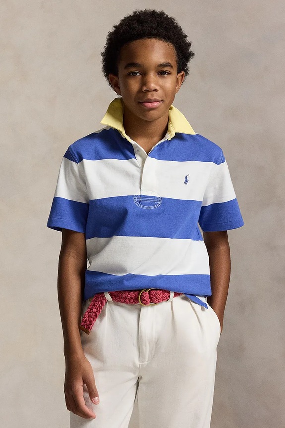 Polo Ralph Lauren tricouri polo din bumbac pentru copii fixat albastru 323A12250004