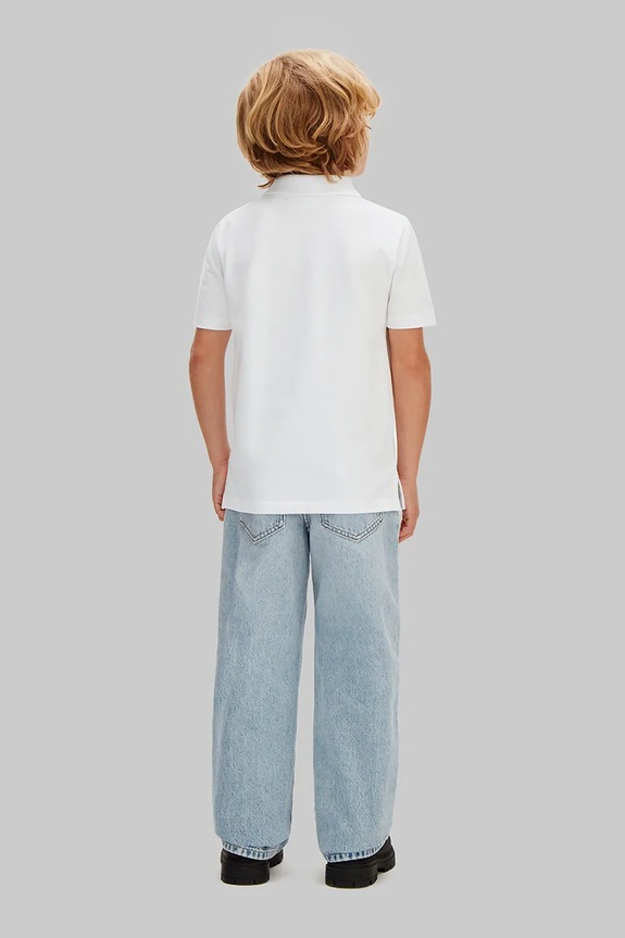 Calvin Klein Jeans polo dziecięce bawełniane biały LVCKSJB29B.128.176.PPY2