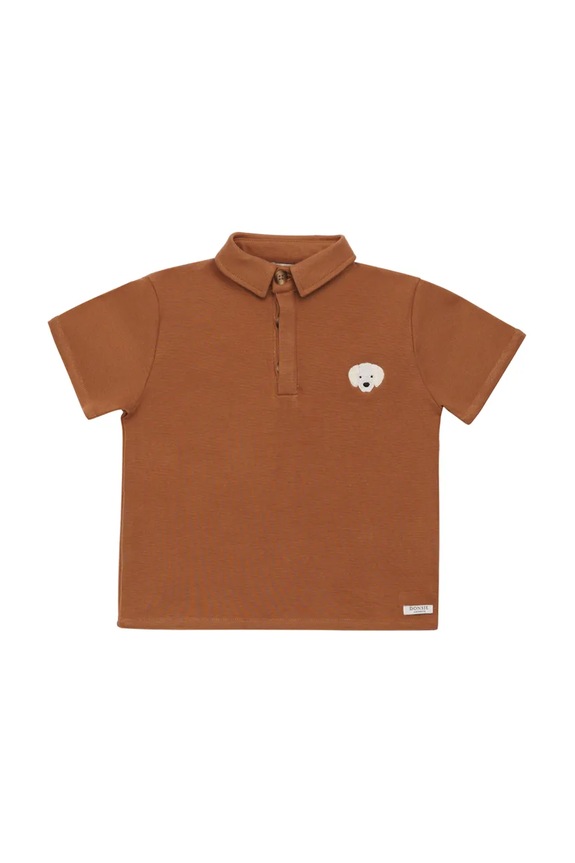 Dječja polo majica Donsje Wouti Shirt Golden Retriever 4098703.98.116 smeđa SS26