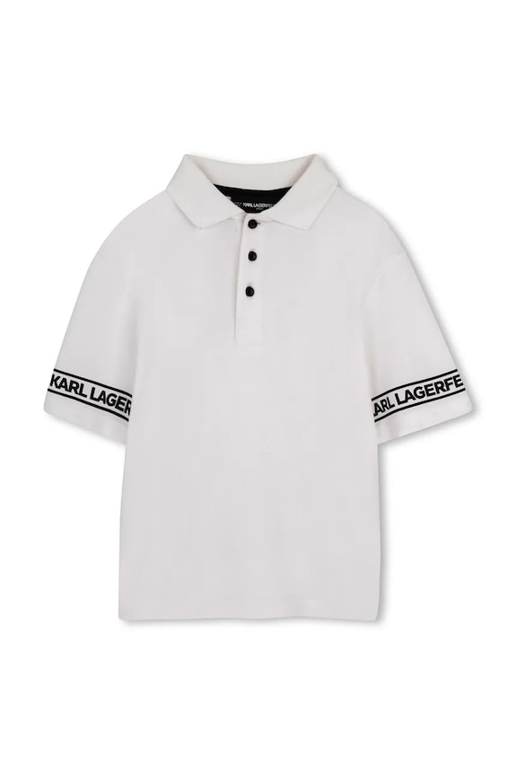 Karl Lagerfeld polo dziecięce bawełniane biały Z31099.86.108