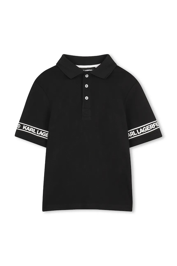 Karl Lagerfeld polo dziecięce bawełniane czarny Z31099.162.174