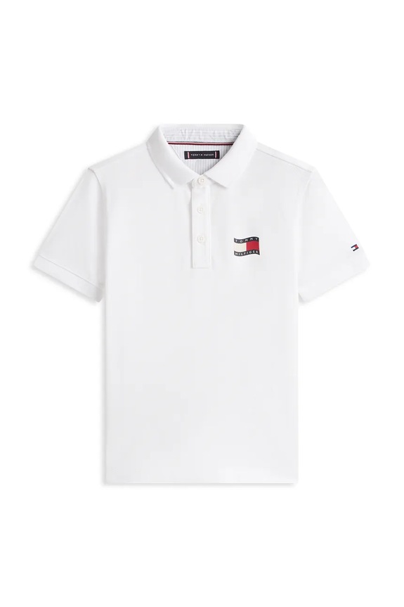 Tommy Hilfiger polo pentru copii, din bumbac KB0KB10227.128.176.PPY2 alb SS26
