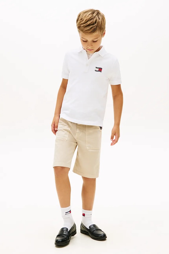 Băieți Tommy Hilfiger polo pentru copii, din bumbac KB0KB10227.128.176.PPY2 alb