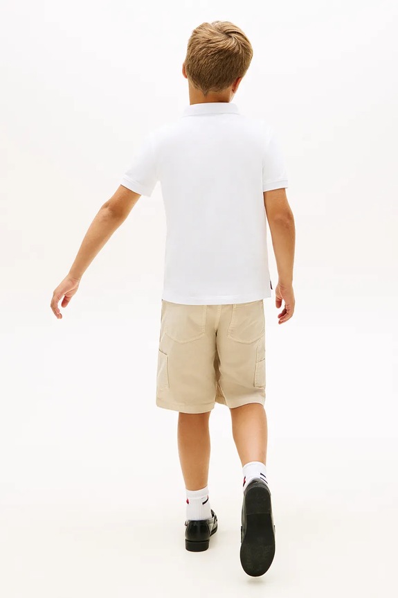 Tommy Hilfiger polo pentru copii, din bumbac alb KB0KB10227.128.176.PPY2