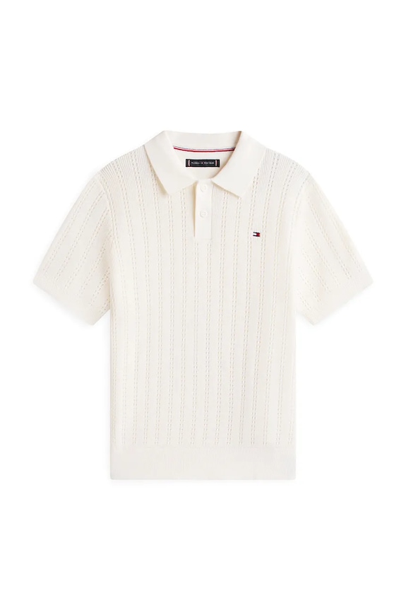 Tommy Hilfiger polo tričko detské bavlnené KB0KB10251.128.176.PPY2 béžová SS26