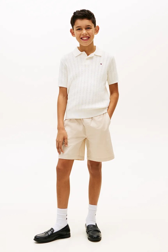 Chlapec Tommy Hilfiger polo tričko detské bavlnené KB0KB10251.128.176.PPY2 béžová