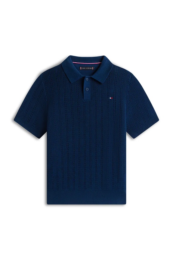 Tommy Hilfiger polo pentru copii, din bumbac KB0KB10251.128.176.PPY2 bleumarin SS26