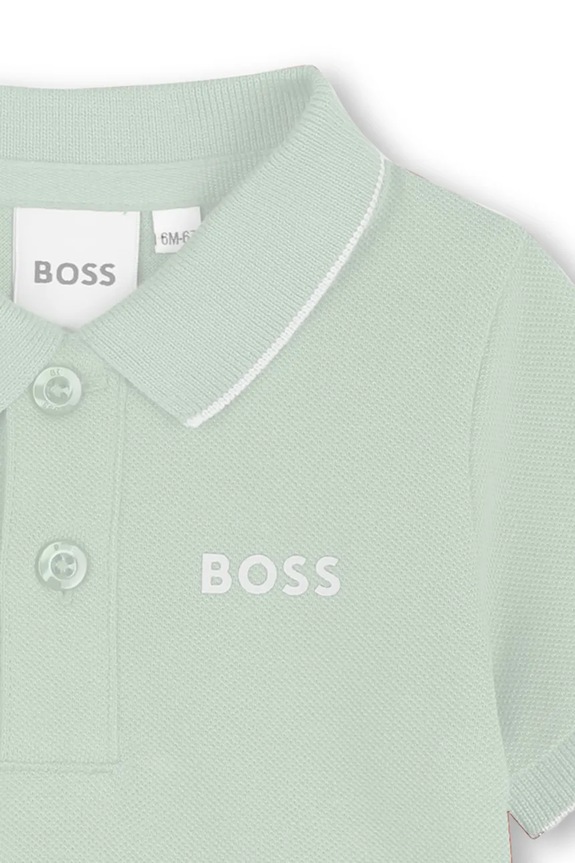 CHLAPEC Dětská bavlněná polokošile BOSS J52713.74.81 tyrkysová