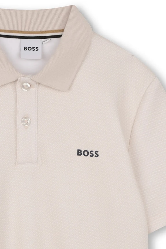CHLAPEC Dětská bavlněná polokošile BOSS J52961.114.150 béžová