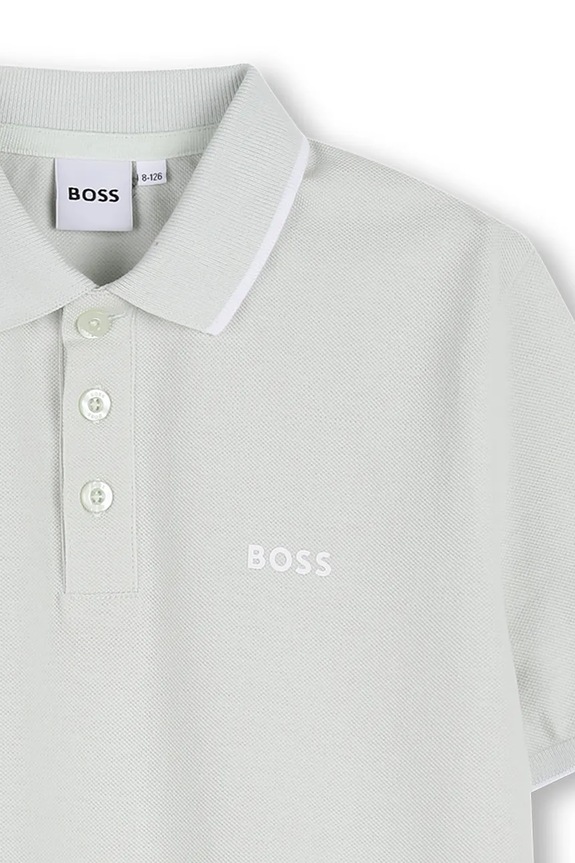 Chłopiec BOSS polo bawełniane dziecięce J53169.114.150 turkusowy