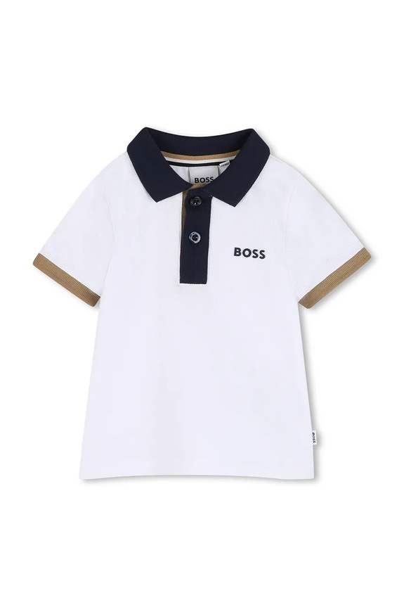 BOSS tricou polo pentru copii fixat alb J52878.74.81
