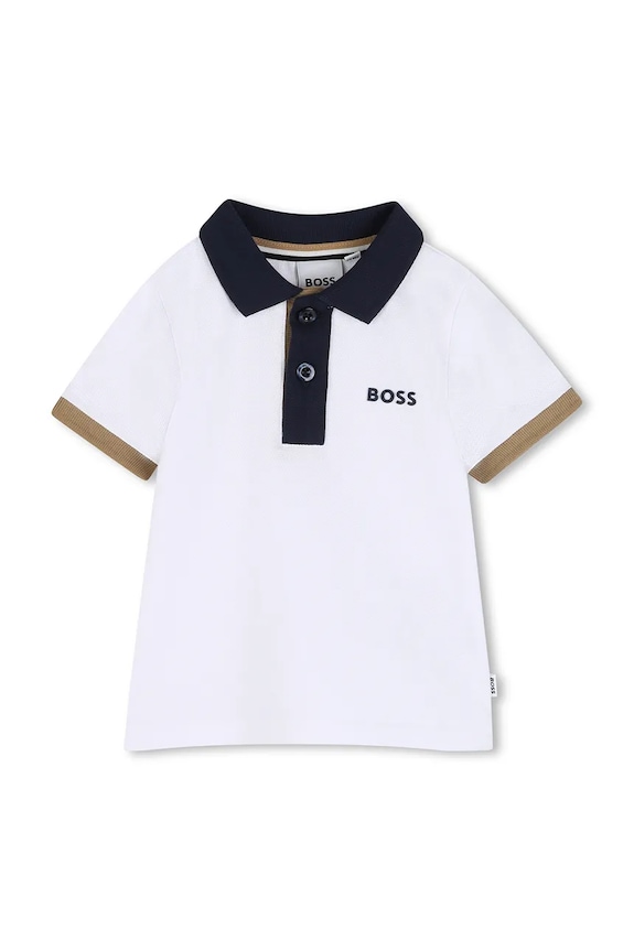 BOSS tricou polo pentru copii fixat alb J52878.74.81