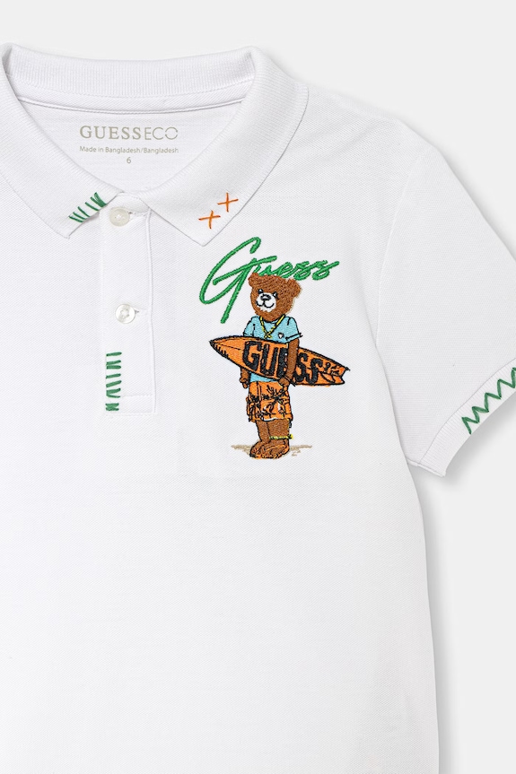 Chłopiec Guess polo dziecięce bawełniane N6GP01.K9WF4.PPY2.M biały