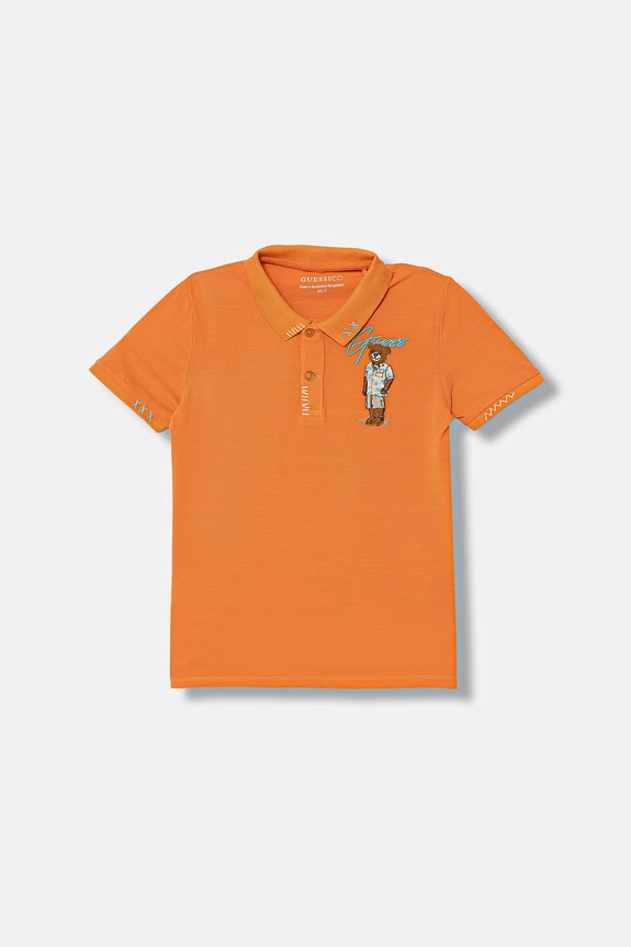 Guess polo pentru copii, din bumbac portocaliu N6GP01.K9WF4.PPY2.M