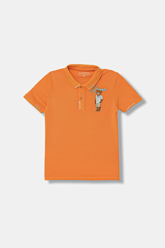 Guess polo pentru copii, din bumbac portocaliu N6GP01.K9WF4.PPY2.M