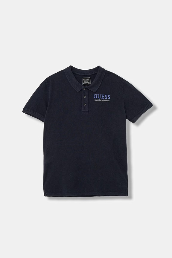 Guess tricouri polo din bumbac pentru copii fixat bleumarin L6GP01.K9WF4.PPY2.M