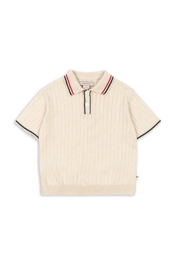 Konges Sløjd πόλο παιδικό βαμβακερό MIO KNIT POLO GOTS μπεζ KS105486.PPY2