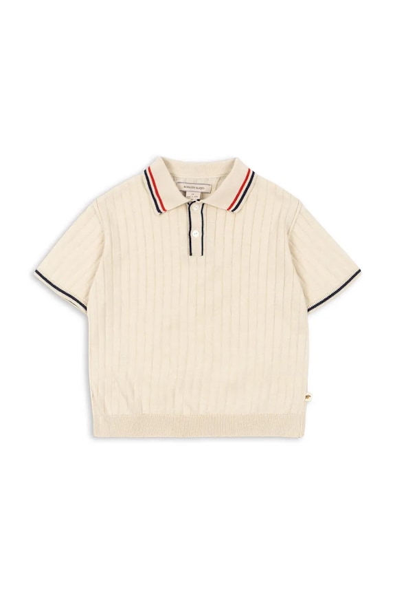 Konges Sløjd πόλο παιδικό βαμβακερό MIO KNIT POLO GOTS μπεζ KS105486.PPY2