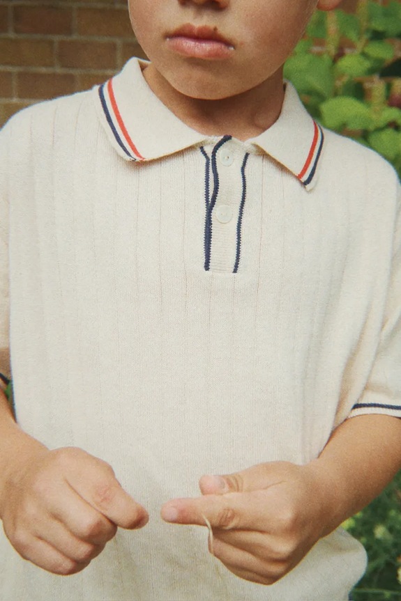 Konges Sløjd πόλο παιδικό βαμβακερό MIO KNIT POLO GOTS KS105486.PPY2